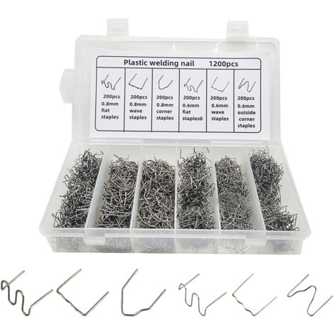 Agrafes chaudes de réparation de plastique automobile, 1200 pièces, pour réparation de soudage du plastique de pare-chocs de voiture (1/5)