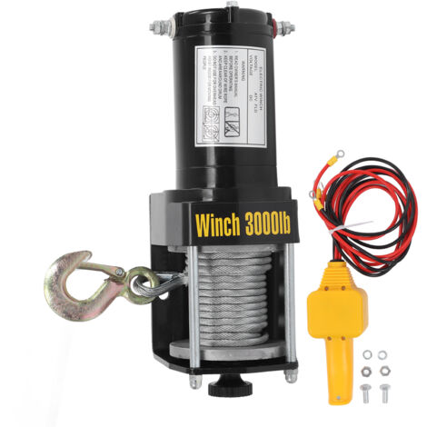 Eosnow Kit de treuil électrique 24V avec mini-support de câble en acier distant 3000lbs,pour les accessoires UTV ATV (1/5)