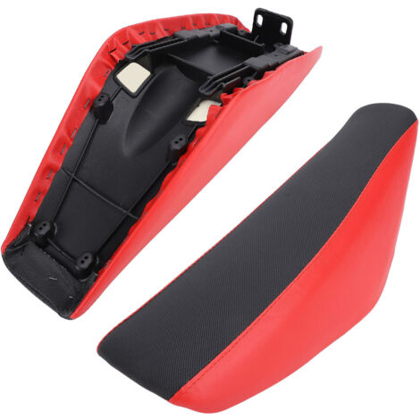Decdeal Selle plate haute en mousse pour moto, fixation stable, respirante et absorbant les chocs, pour CRF50 50cc, 90cc, 110cc, 125cc, 150cc, 160cc, Pit Dirt Bike, rouge (1/5)