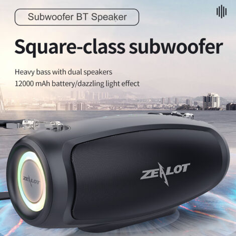 Decdeal Zealot S37L BT BOOMBOX avec des subwoofers en haut-parleurs sans fil 12000mAh 36h Long Life 40W Soundbar (1/5)