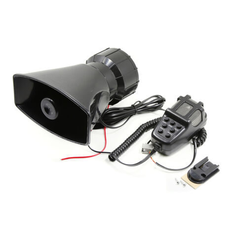 Haut-parleur d'alarme à sept tons, bouton noir, bouche carrée, haut-parleur d'alarme 12V, Noir (1/5)