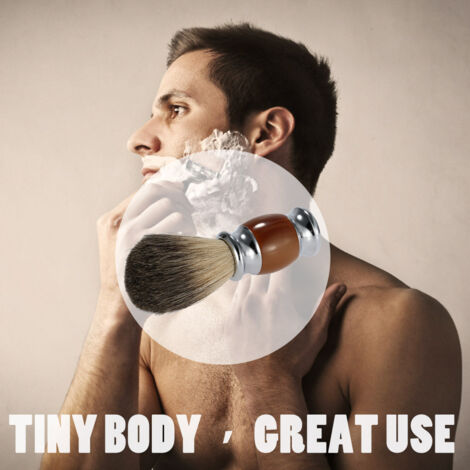 Decdeal Rasage de cheveux pur professionnel pur brosse,résine manche de barber salon homme appareil de nettoyage de la barbe pour le visage (1/5)