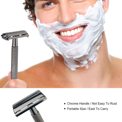 Decdeal Rasoir à la barbe traditionnelle du rasoir à long terme pour outil masculin à rasage sec et humide (1/5)