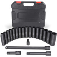 20PCS 1/2-Inch Drive Metric Deep Cr-V Impact Socket Set