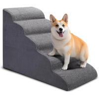 Dog Stairs for High Beds 5-Step Dog Steps for Small Dogs and Cats Curved Pet Stairs for High Bed Climbing Non-Slip Balanced Pet Step Indoor Stairs for Small Pets Older Dogs