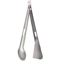 TOMSHOO Pince de service en titane Pince à barbecue polyvalente avec fourchette et spatule dentelée, Titane