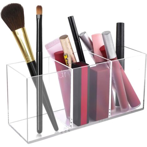 Boîte à brosses - Boîte de rangement - Trois compartiments - Multifonctionnelle - Convient pour la chambre et la salle de bain (1/5)