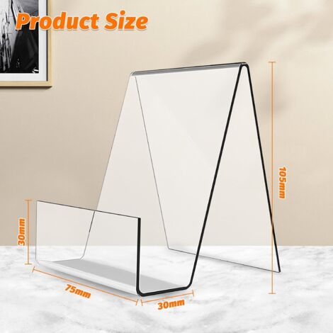 Lot De 5 Porte-Livres Acrylique Transparent 10×15 Cm – Présentoirs Bureau, Table, Photos & Recettes