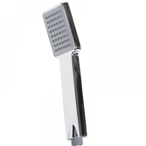 Pommeau de Douche Economie Deau Pression- Douchette Universelle Interface 1/2 Pouce, Douchette Douche Salle de Bain Facile à Installer et à Nettoyer, Pommeau Douche Carré, Chromés - Argent (1/5)