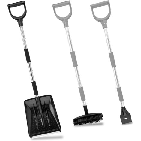 Kit de pelle à neige portable 3 en 1 avec grattoir à glace et brosse à neige, ensemble de déneigement pliable d'urgence pour le jardin, le camping, la voiture, les camions et autres activités (1/5)