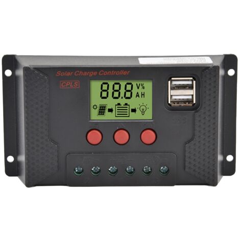 Contrôleur de Charge 30A Régulateur de Charge Panneau Solaire Identification Automatique 12V/24V avec écran LCD et Port 5V USB (1/5)
