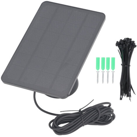 Chargeur solaire portable 10 W professionnel haute efficacité, étanche IP65, en silicium monocristallin, pour Arlo Pro 3 et Pro 4 (noir) (1/5)