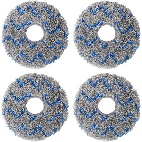 Chiffons de vadrouille 4 pièces pour Roborock Q Revo pour pièces de rechange pour aspirateur Roborock P10, tampons de vadrouille lavables et réutilisables (1/5)