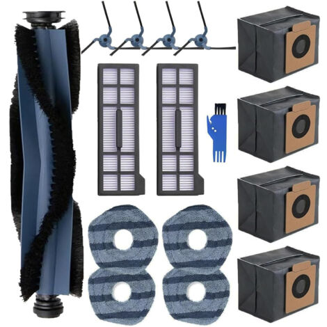 Accessoires pour robot aspirateur : brosse principale11 + filtre12 + brosse latérale14 + chiffon14 + sac à poussière14 + petite brosse bleue11 (1/5)