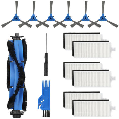 Kit de remplacement TSV 15 pièces compatible avec les aspirateurs robots Eufy RoboVac 11S, 15C, 30, 30C, 12, 35C et 15T. Contient : 6 filtres, 6 brosses latérales, 1 brosse rotative, 1 brosse de netto (1/5)