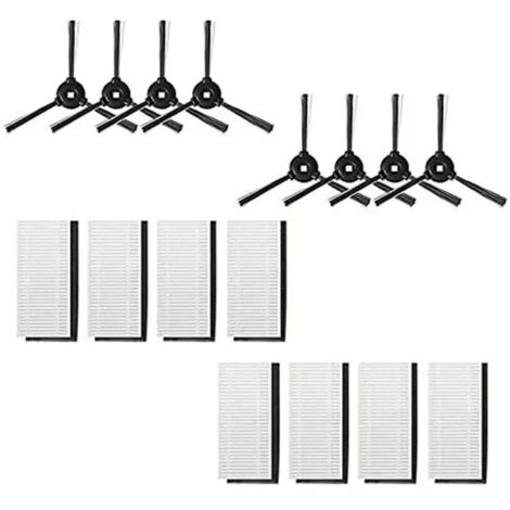 Kit d'accessoires pour aspirateur robot Lefant 8 brosses latérales et 8 filtres HEPA T700 M201 M501-A/M501-B/M520 M301 T800 (1/5)