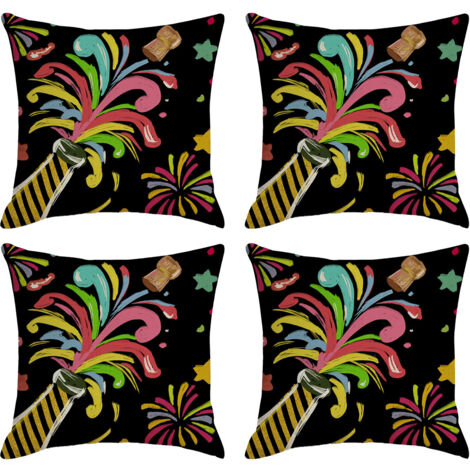 Bonne année Housses de coussin décoratives pour le Nouvel An et les fêtes d'hiver, parfaites pour décorer votre canapé ou votre fauteuil (1/5)