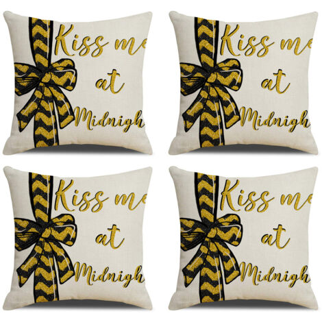 Bonne année Housses de coussin décoratives pour le Nouvel An et les fêtes d'hiver, parfaites pour décorer votre canapé ou votre fauteuil (1/5)