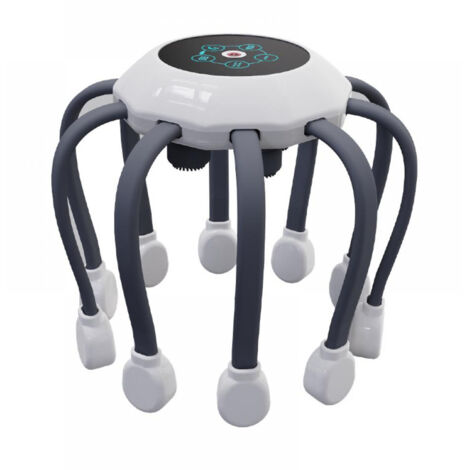 Appareil de massage de tête entièrement automatique, détend la tête, favorise le drainage lymphatique, connexion Bluetooth, version améliorée avec minuterie de vibration et lumière rouge (1/5)