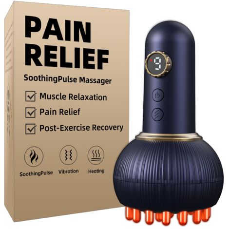 Un appareil de massage thérapeutique pour soulager les douleurs articulaires, musculaires et nerveuses, ainsi que les douleurs profondes, doté de fonctions de chauffage et de vibration (bleu) (1/5)