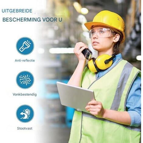 Lunettes De Protection FUXTEC B507 – Transparentes – Couleur Orange – Légères Et Confortables – Travaux Extérieurs
