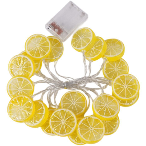 Guirlande lumineuse citron, guirlande lumineuse citron de 3 mètres (10 pieds) à 20 LED, lumière blanc chaud, convient pour les fêtes d'anniversaire, les mariages et la décoration intérieure (1/5)