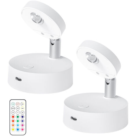 Projecteur télécommandé 13 couleurs, veilleuse magnétique LED rechargeable en forme d'œil de chat, lampe de chevet murale RGB (1/5)
