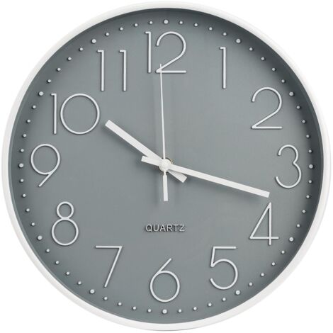 Horloge murale ronde élégante - Mouvement à quartz totalement silencieux - Facile à accrocher - Design 3D (1/5)