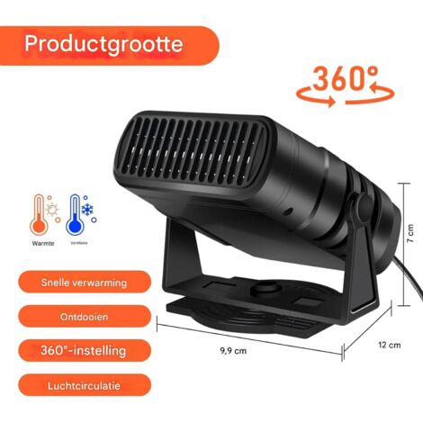 Chauffage De Voiture Portable Sur Batterie - Silencieux - Pour Voiture, Camping, Atelier, Dortoir - 13x10x11 Cm