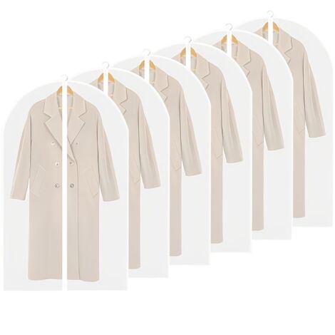 Housses anti-poussière, sacs à vêtements, housses transparentes anti-poussière pour vêtements et costumes, lavables - Lot de 6 (60 x 120 cm) (1/5)