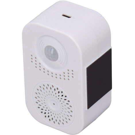 Sonnette sans fil à détecteur de mouvement avec alarme vocale, buzzer de bienvenue, volume réglable, chargement USB, utilisation à domicile et en magasin (1/5)