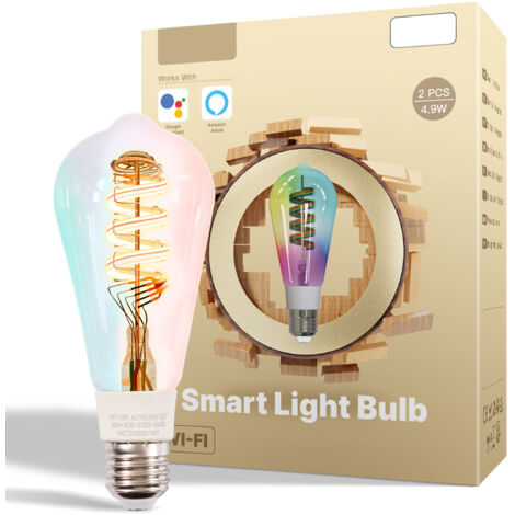 Ampoule connectée 4,9 W E27, remplaçant une ampoule à incandescence de 40 W, compatible avec la gradation RGBCCT (2700-6500 K), Wi-Fi et assistants vocaux, contrôlable via application et commandes voc (1/5)