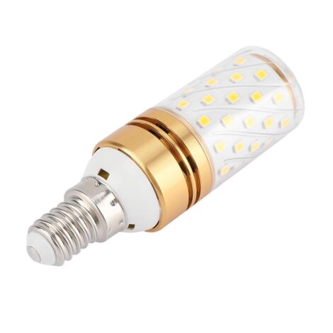 Ampoule LED E14 12W à culot maïs, blanc chaud, décorative, cylindrique, type bougie, AC 85-240V (1/5)