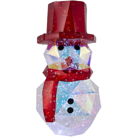 Guirlande lumineuse LED de Noël - Bonhomme de neige prismatique arc-en-ciel 40 cm - Idéal pour la décoration intérieure et les fêtes de fin d'année (1/5)