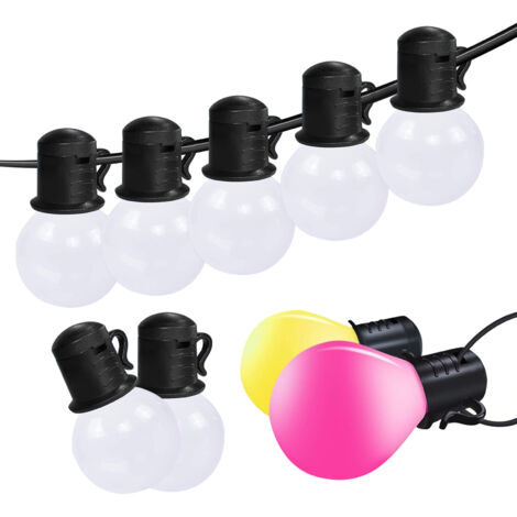 Guirlande lumineuse LED, 12 scènes et 10 combinaisons d'ambiance, 120 modes prédéfinis, 8,5 mètres/25 perles LED, adaptée à une décoration extérieure flexible (1/5)