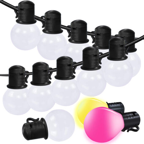 Guirlande lumineuse LED, 12 scènes et 10 combinaisons d'ambiance, 120 modes prédéfinis, 17 mètres/50 perles LED, adaptée à une décoration extérieure flexible (1/5)