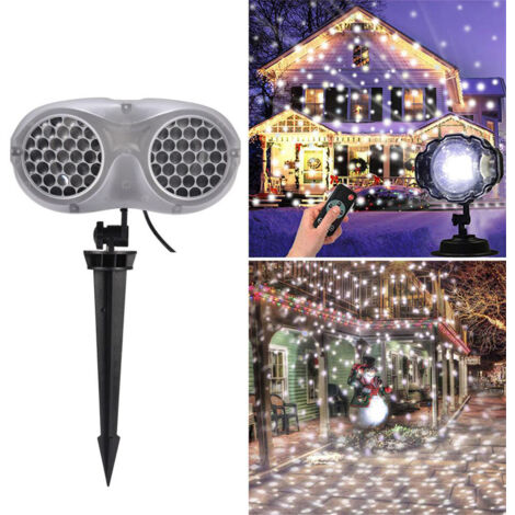 Projecteur LED flocons de neige de Noël, projecteur de neige étanche, avec télécommande, idéal pour les fêtes de Noël et les terrasses de jardin (1/5)