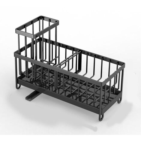 Organisateur d'évier - Étagère de rangement pour évier de cuisine - Égouttoir à vaisselle - Acier inoxydable - Rangement de cuisine - Rangement pour liquide vaisselle - Convient pour les détergents (1/5)