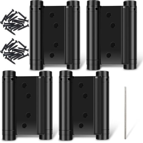4Ensemble de charnières à ressort bidirectionnelles, charnière de porte battante à fermeture automatique en acier inoxydable robuste, réglable, adaptée aux portes de cafés et de bars (1/5)
