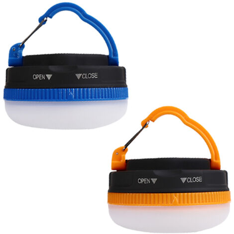 Lampe de tente multifonctionnelle, idéale pour la randonnée, les voyages en voiture, les séjours à domicile et les voyages scolaires. Fonctionne sur piles et est disponible en jaune et en bleu (1/5)