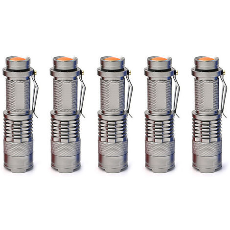 5 Mini lampe torche télescopique rechargeable, pour LED Rechargeable , argent (1/5)