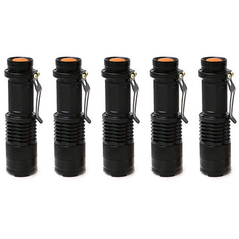 5 Mini lampe torche télescopique rechargeable, pour LED Rechargeable , noire (1/5)