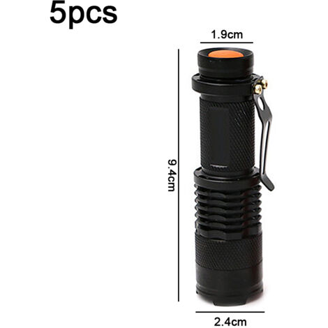 Mini Lampe Torche LED Ansmann – Aluminium Noir – 95 Mm