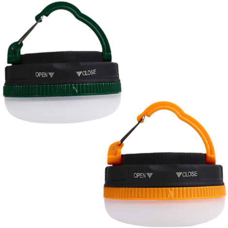 Lampe de tente multifonctionnelle, idéale pour la randonnée, les voyages en voiture, les voyages à domicile et les voyages universitaires modèles à piles disponibles en vert et jaune (1/5)