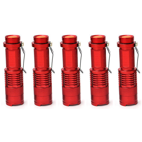 5 Mini lampe torche télescopique rechargeable, pour LED Rechargeable , rouge (1/5)