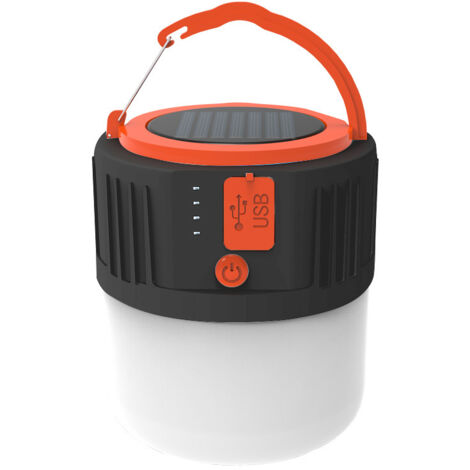lampes solaires de camping dirigéLampes de campingRechargeable, noirvingt-quatreLampe solaire [avec fonction de batterie externe intégrée] (1/5)