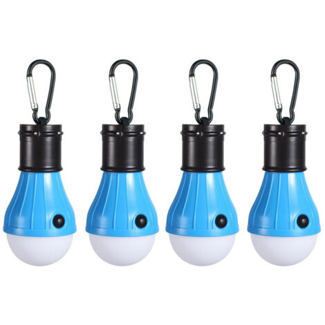 Lumières de tentePortabledirigéLumières de tente 4Emballage individuelAvec crochetLampe de secours ouragan, mousqueton bleu (1/5)