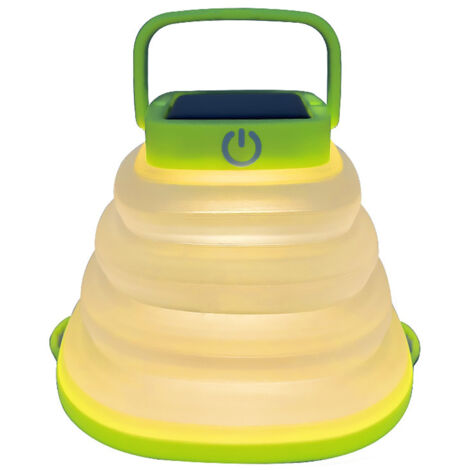Lampe de camping pliable portable à énergie solaireétanche USBLampe de camping rechargeable suspendue, lumière jaune (1/5)