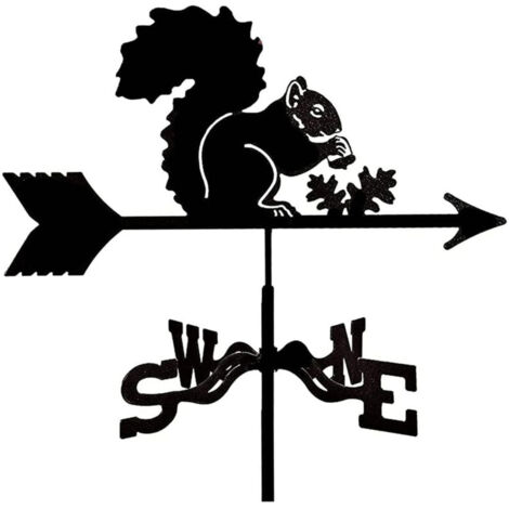 Girouette en métal, girouette de jardin, girouette d'extérieur avec support, idéale pour les fermes, les terrasses, les jardins et les pergolas - Écureuil (1/5)