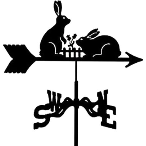 Girouette décorative de jardin en acier inoxydable - Girouette en forme de lapin (1/5)